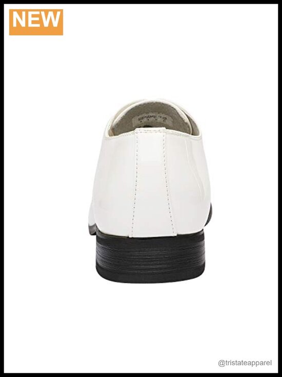 Faux Patent Leather Tuxedo Dress Oxfords with Soft Lining Cushioned Insole main image 4